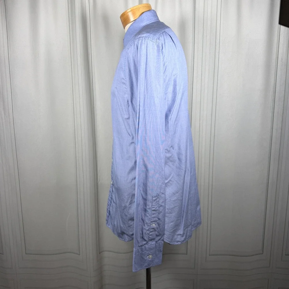 J.Crew Ludlow Mens Large Dress Shirt Light Blue 120's 2-Ply Cotton Long Sleeve